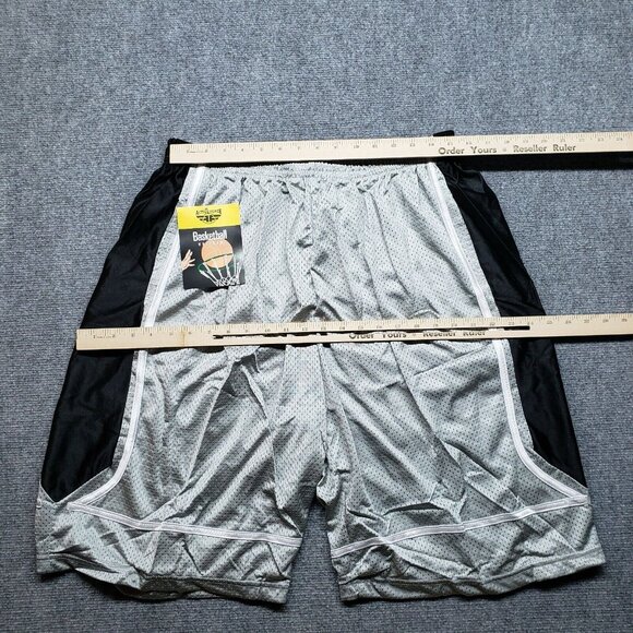 Active Force Athletic Shorts Mens 2XL Gray Black Basketball Uniform Y2K New - Picture 8 of 10